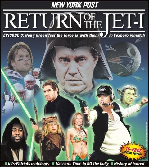  awesome Star Wars themed cover for the Jets vs Patriots playoff game.